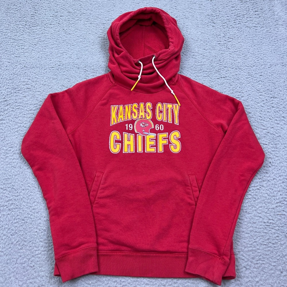 Nike NFL Kansas City Chiefs Pullover Hoodie Cowl Neck Sz S Red Sweatshirt Swoosh